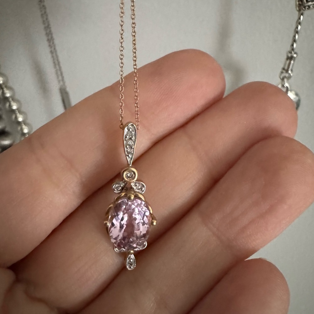 Elegant Pink Gemstone Pendant Necklace
